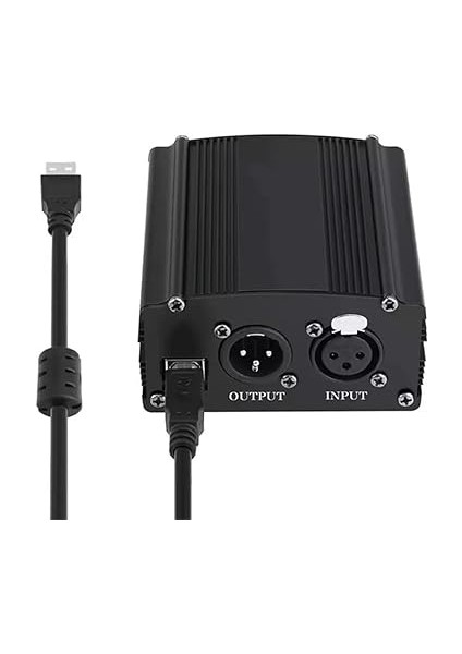 Kondenser Mikrofon Için Xlr 3 Pin Mikrofon Kablosu ile 1-Kanal 48V Phantom Güç Kaynağı fırsatları