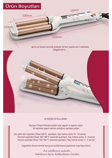 Jolvena Wag Tipi Su Dalgası Saç Maşası 16MM fırsatları