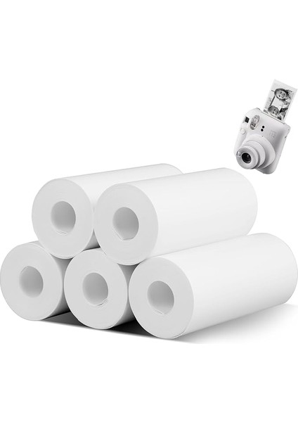 Kamerası Için Termal Kağıt (5 Rulo), Çocuk Kamerası, Çocuk Kamerası, Anında Baskı Kağıdı, Termal Yazıcı Kağıdı, Beyaz, Mürekkepsiz Baskı Kağıdı, Kolayca Değiştirilebilir