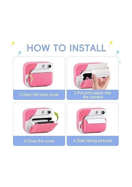 Kamerası Için Termal Kağıt (5 Rulo), Çocuk Kamerası, Çocuk Kamerası, Anında Baskı Kağıdı, Termal Yazıcı Kağıdı, Beyaz, Mürekkepsiz Baskı Kağıdı, Kolayca Değiştirilebilir indirimleri