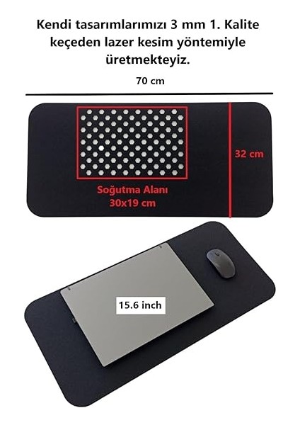 Keçe Masa Üstü Mouse Pad ve Bilgisayar Düzenleyici 70X32 cm – Antibakteriyel Mat, Doğal Keçe Mat, Masa Koruyucu Altlık, Ofis ve Ev Için Minimalist Tasarım (Siyah) fırsatları