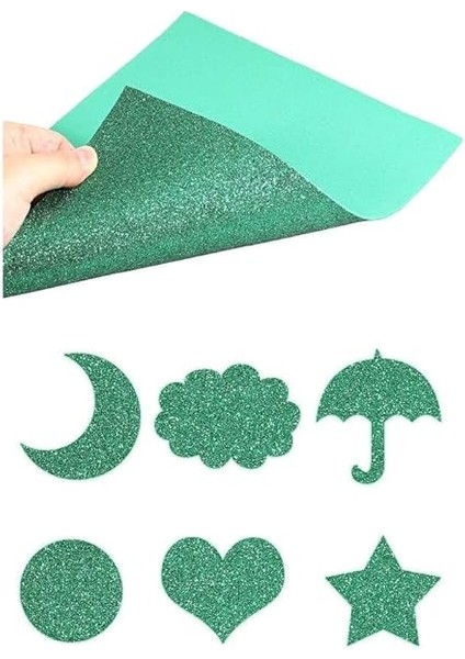 Yeşil Simli Eva 50X70 cm 2 Adet Simli Eva Süngeri Okul Kreş Anasınıfı Elişi Etkinlikleri modelleri