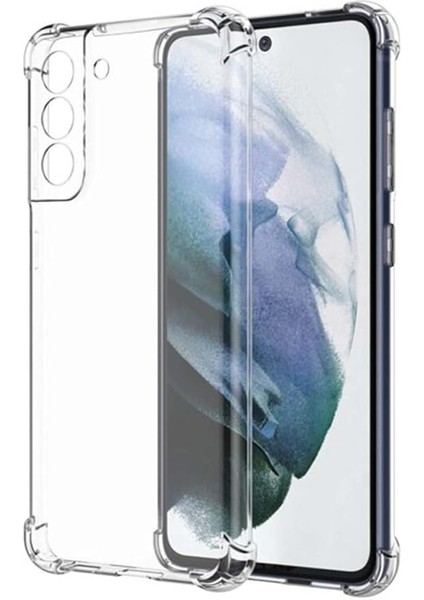 Iletişim Samsung Galaxy S21 Fe ile Uyumlu ile Uyumlu Kapak Köşe Korumalı Airbag Antishock Şeffaf Silikon Kılıf