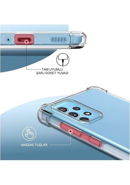 Iletişim Samsung Galaxy S21 Fe ile Uyumlu ile Uyumlu Kapak Köşe Korumalı Airbag Antishock Şeffaf Silikon Kılıf fırsatları