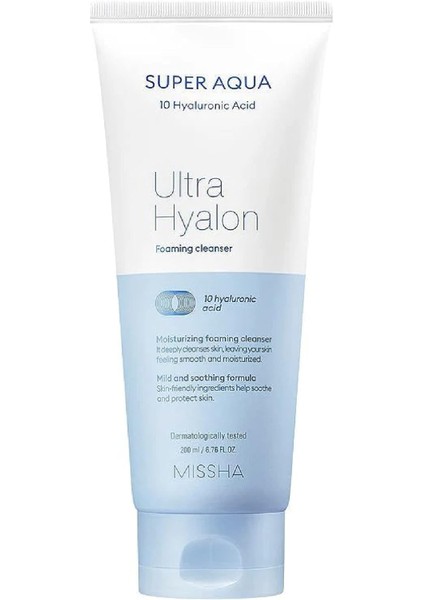 10 Farklı Hyalüronik Asit Içeren Cilt Temizleme Köpüğü Super Aqua Ultra Hyalon Cleansing Foam