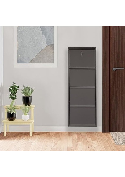 Antrasit Kilitli Metal Ayakkabılık Mac4-4 Kapaklı - 50X15X136 H fiyatları