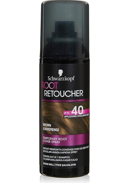 Root Retoucher Beyazları Anında Kapatan Sprey Boya Kahverengi, 120 ml