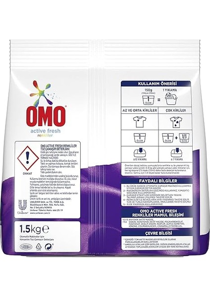 Active Fresh Renkliler Toz Deterjanı 1.5 kg modelleri