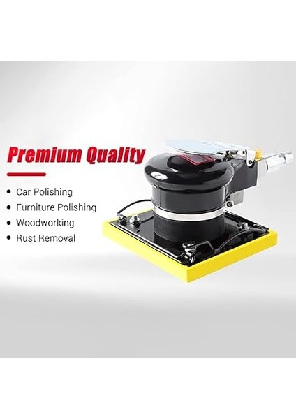 100X110MM Tabanlı Mini Rastgele Yörünge Havalı Zımpara Pnömatik Zımpara Makinesi Otomatik Karoser Çalışma Mobilyaları Için Yüksek Hızlı Havayla Çalışan El Parlatıcı Metal Yüzey Pas Tem fırsatları