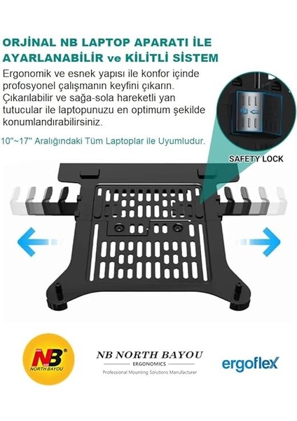 Bayou Nb Fp-2 Nb Monitör Standları Için 10-17INCH Uyumlu Vesa Montaj Laptop Standı indirimleri