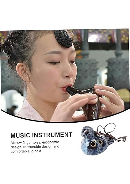 El Yapımı Songbird Ocarina 6 Delikli Seramik Flüt Öğrenmesi Kolay Yaşlar Boyunca Taşınabilir Müzik Rastgele Renk modelleri