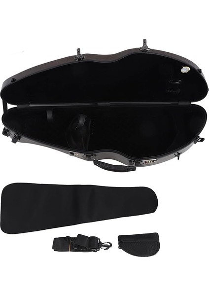 Keman Kasası Kahverengi Keman, Çıkarılabilir Omuz Askısı ile Sert Kasa, Karbon Fiber Keman Depolama Kutusu