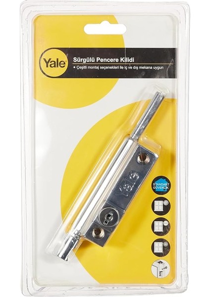 P124C Sürgülü Pencere Kilidi, Krom