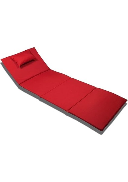 Taşınabilir Katlanır Çanta Şezlong Minderi, Yastıklı Minder (Kırmızı) modelleri