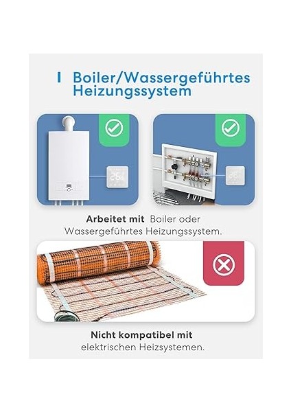 Akıllı Termostat, Kombi Sistemi Kontrolü, Isıtma &amp; Soğutma, Wi-Fi Oda Termostatı, Uzaktan Kontrol, Hassas Isı Ayarı, LED Dokunmatik Ekran, Elektrikli Termostat, Dokunmatik Ekran, Beyaz fiyatları
