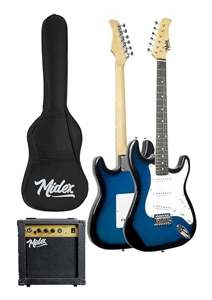 AGE-80BL Amfili Full Elektro Gitar Seti 4/4 Yetişkin 39 Inç Blue fiyatları