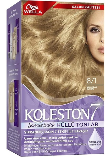 Kit 8-1 Açık Küllü Kumral Saç Boyası