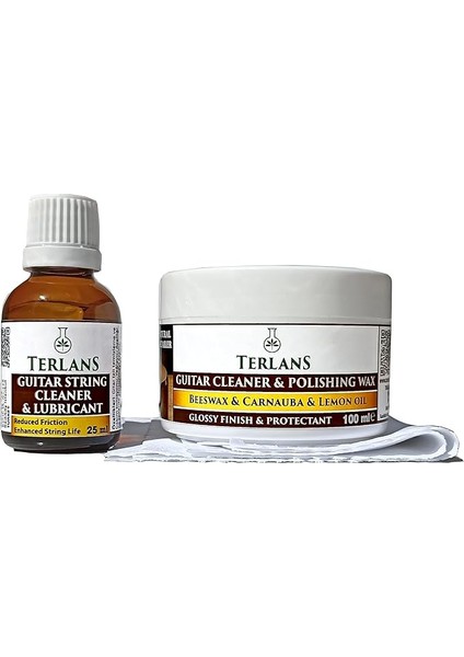 Gitar Temizlik Bakım Seti 4 Lü Gövde Klavye Temizleyici Parlatıcı Vaks &amp; Tel Yağlayıcı Guitar Cleaning Kit