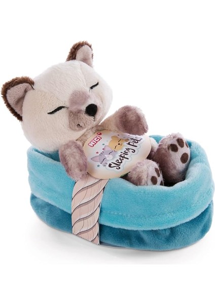 47893 Soft Basket 12 cm – Sleeping Pets Cuddly Toy Siamese Cats For Girls, Boys &amp; Babies – Fluffy Stuffed Cuddle, Play &amp; Sleep With – Cosy Plush Animals, Paws, Beige