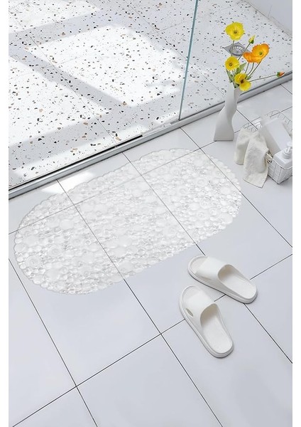 Mark Premium Serisi Banyo - Küvet Içi Kaydırmaz Vantuzlu Yuvarlak Desenli Paspas 62 x 32 Cm, Şeffaf fiyatları