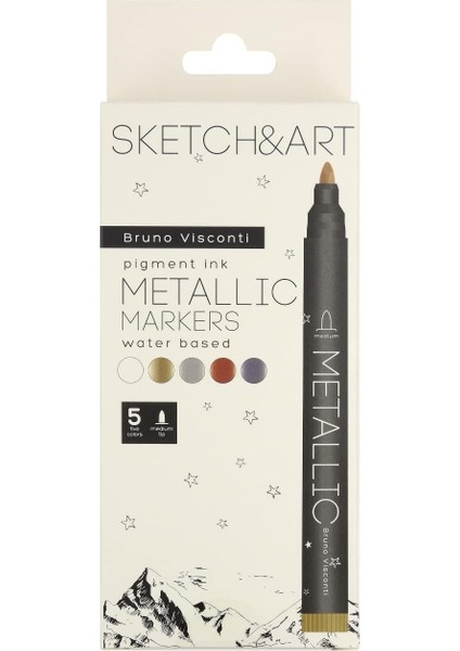 Visconti Sketch&amp;art Metalik Marker (5 Renk)