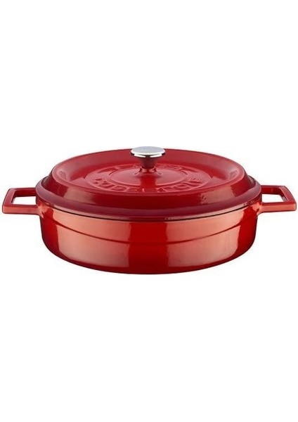 24 cm Derin Yuvarlak 28 cm Sığ Yuvarlak 2'li Döküm Kırmızı Tencere Seti modelleri