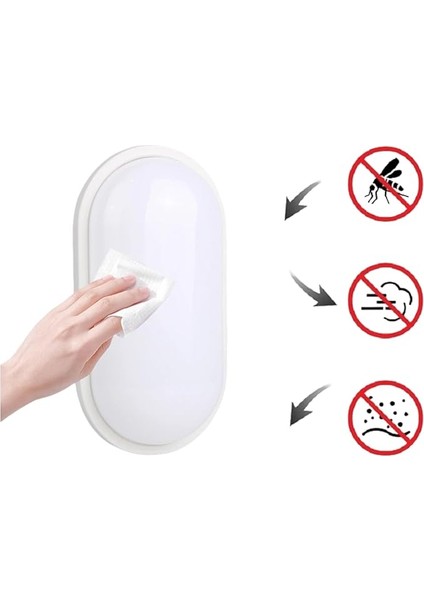 20W Oval Beyaz LED Nemliyer Armatür – IP65 Su Geçirmez Tavan/duvar Lambası, 6500K Beyaz Işık, 2000 Lümen, 27X16.7 Cm, Iç ve Dış Mekan Kullanıma Uygun, Banyo Balkon Bahçe Aydınlatması fırsatları