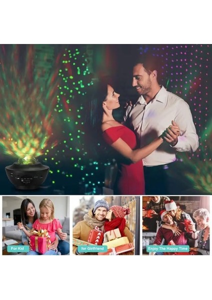 Galaksi Gökyüzü ve Yıldızları Yansıtan Gece Lambası Hoparlör Özellikli LED Rgb Işıklı Uzaktan Kumandalı 3 Farklı Aydınlık Seviyesi Telefon ile Bluetooth Bağlantı 13CM x 16CM SP17 indirimleri