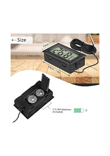 Dijital LCD Termometre Sıcaklık Monitörü Harici Sensörü ile Buzdolabı Dondurucu Buzdolabı Akvaryum fırsatları