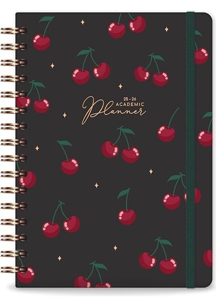 A5 Spiralli 16 Aylık Akademik Ajanda - Kiraz modelleri