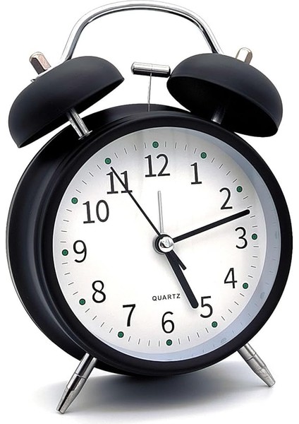16CM Büyük Boy Akar Saniyeli Alarm Çalar Saat - Nostaljik Masa Saati Siyah modelleri