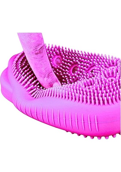 Silikon, Içi Süngerli Duş, Banyo, Hamam Kesesi, Rahatlatıcı Masaj Etkili Yumuşak Duş Lifi, Silikonlu Süngerli Duş Kesesi (Mor) fiyatları