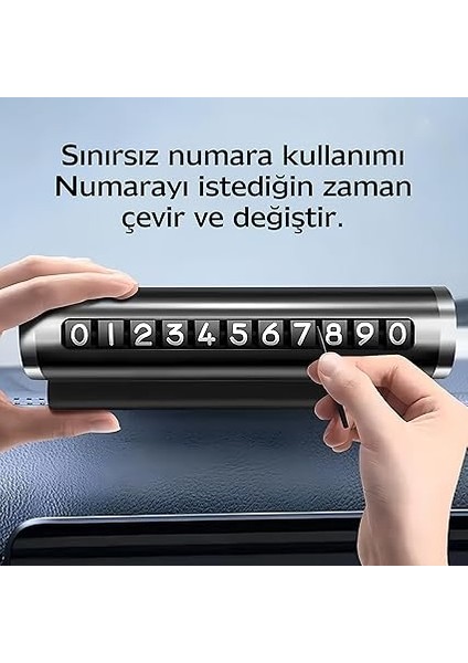Alüminyum Kasa Çevirmeli Araç Içi Park Telefon Numaratörü Siyah Parkmatik Park Telefon Numarası Torpido Üstü Araç Içi Iletişim Yazısı Parkmatik fırsatları