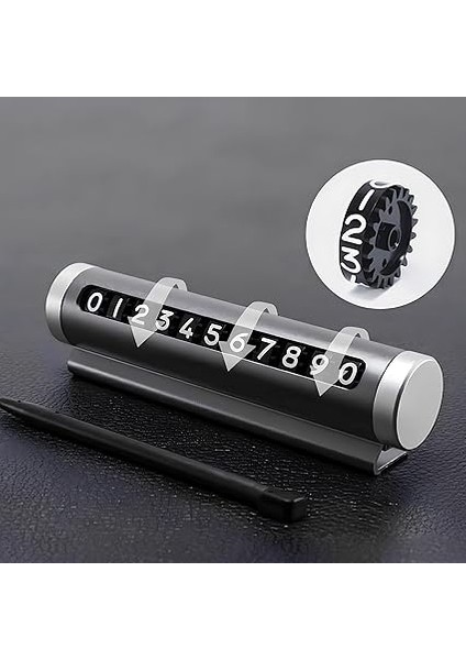 Alüminyum Kasa Çevirmeli Araç Içi Park Telefon Numaratörü Siyah Parkmatik Park Telefon Numarası Torpido Üstü Araç Içi Iletişim Yazısı Parkmatik indirimleri