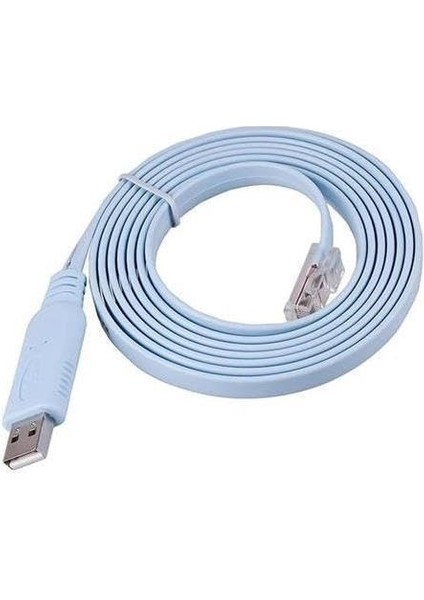 3852A USB Cisco Konsol Consol RJ45 USB 2.0 To RJ45 Konsol Kablosu – 1.8m (CH340 Chipset) Cisco Router &amp; Switch Uyumlu CH340 Kablosu