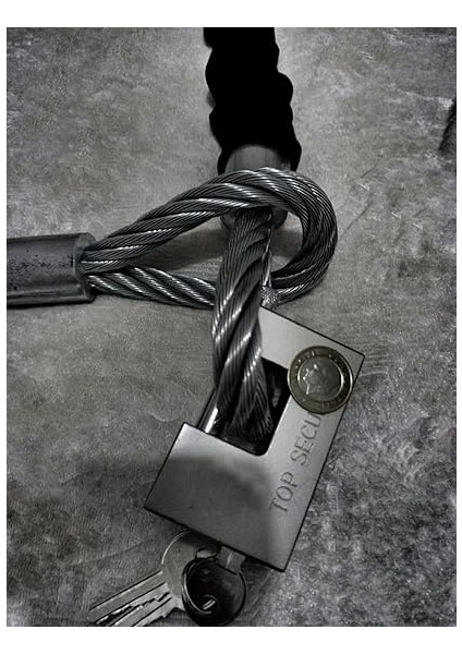 Caro 1.5 Metre 10 mm Kalınlık Kesilmez Çelik Halat Motorsiklet Zincir Kilit Scooter Çelik Halat Kilit fiyatları