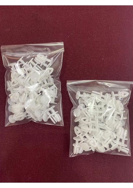50'şer Adet 2 Paket Kolay Geçmeli Korniş Düğmesi Beyaz BYZT243