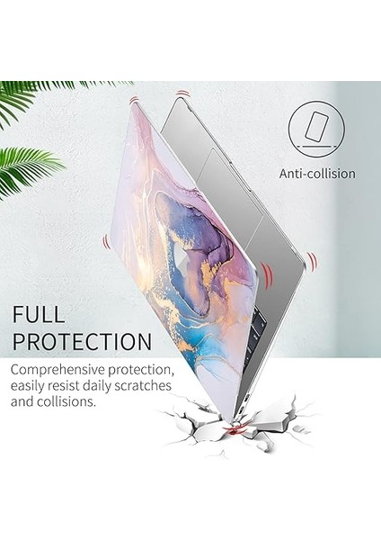 MacBook Air 13.5" 2022 Release A2681 M2 ile Uyumlu Kılıf, Dokunmatik Kimlikli Mermer Desenli Tasarım Ince Koruyucu Plastik Sert Kabuk Kılıf ve Hava 13,7 Inç Klavye Kapağı fiyatları