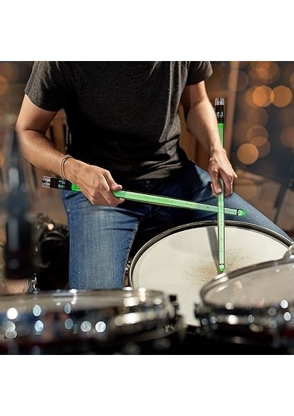 Bir Çift Glow Bagsticks 15 Renkli Işık Baget Light Up Drumsticks Caz Baget Davul Aksesuarları indirimleri