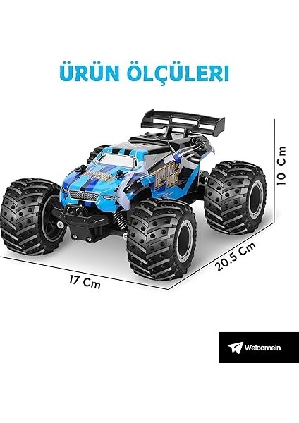 Ghz Uzaktan Kumandalı Şarjlı LED Işıklı Drift Atan 20 Km Hız Yapan Off Road Araba (Mavi) fırsatları