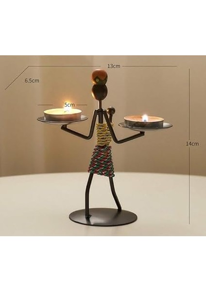 Kadın Figürlü Metal Ferforje Tealight Mumluk Ev Dekoru Süs El Üstünde Mumluk fiyatları