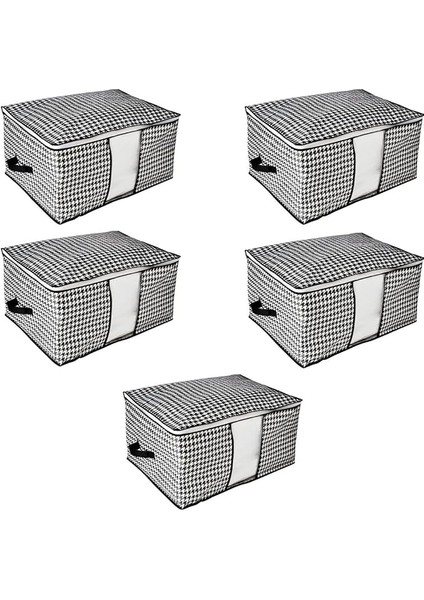 5 Adet Küçük Boy Pencereli Hurç Seti 36X26X22 Çekmece Düzenleyici Dolap Organizer Çeyiz Bohçası Yazlık Kışlık Kıyafet Saklama Hurcu