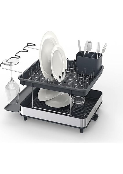 Joseph Excel Paslanmaz Çelik 2 Katlı Bulaşıklık, Gri