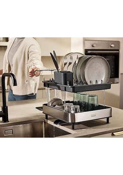 Joseph Excel Paslanmaz Çelik 2 Katlı Bulaşıklık, Gri fiyatları