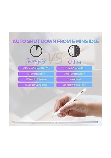 Stylus Kapasitif Dokunmatik Kalem Tüm Cihazlar Telefon ile Uyumlu Çizim Tasarım Tablet Kalemi Beyaz fırsatları