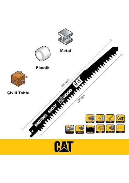 DA07002 228MM Profesyonel Hızlı Ahşap Kesme Tilki Kuyruğu Testere Ucu 2 Parça modelleri