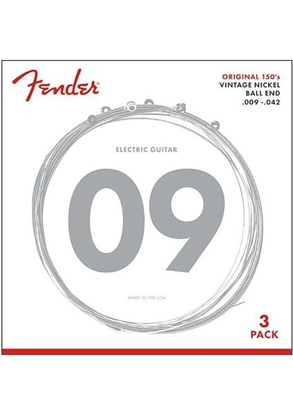 073-0150-309 Elektronik Gitar Telleri "150L 3'lü, Paket Saf Nikel, 009/042" fiyatları