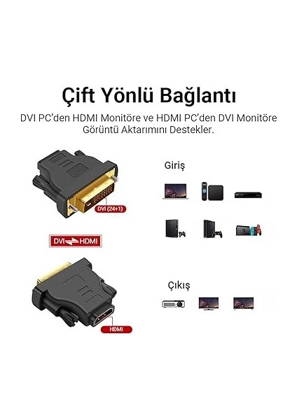 DVI 24+1 To HDMI Dönüştürücü Adaptör modelleri