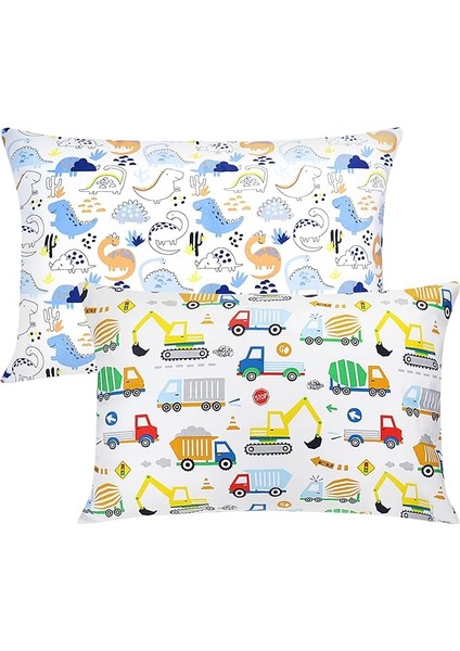Amabc Yastık Kılıfı Çocuk Bebek Yastık Kılıfı Pamuk Bebek Yastık Kılıfı Yastık Kılıfı Yastık 40 x 60 cm Genç Yastık Kılıfı Kız Çocuk Günü Hediyesi Dinozor Kamyon