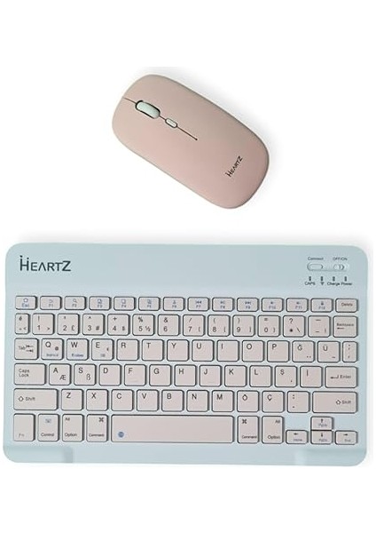 Key 01 Kablosuz Bluetooth Wireless Tümü Türkçe Karakterli I Ü Ğ Harfleri Bulunur Klavye Mouse Seti (Toz Pembe) modelleri